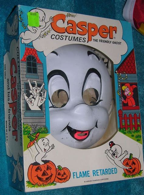 Vintage Casper The Friendly Ghost Halloween Costume Mask Collegeville
