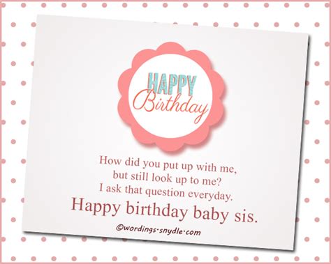 Birthday Wishes For Little Sister Wordings And Messages