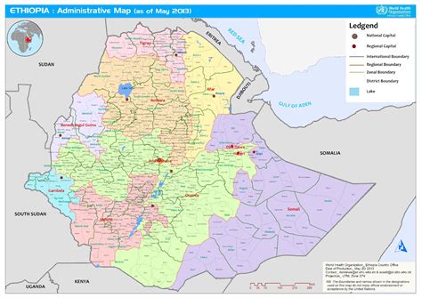 Administrative Map Of Ethiopia Regions