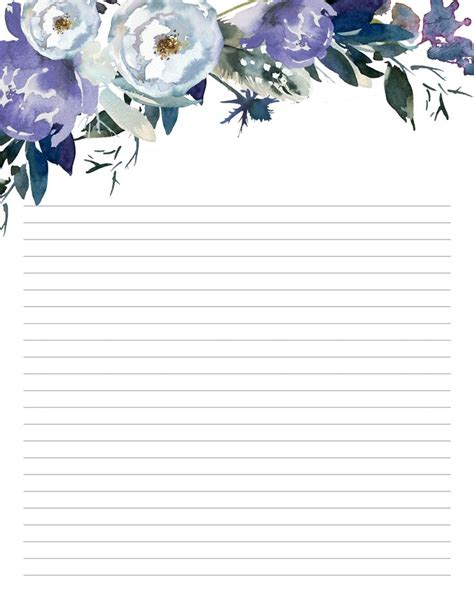 Floral Stationary For Wedding Writing Paper Printables 2df