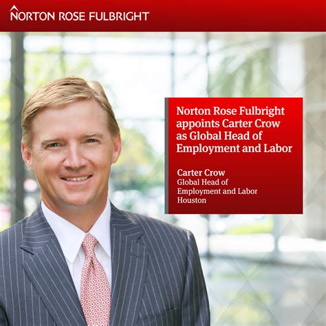 Norton Rose Fulbright Appoints Carter Crow As Global Head Of Employment
