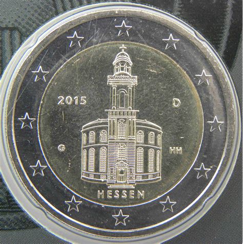 Germany 2 Euro Coin 2015 Hesse St Pauls Church Frankfurt G