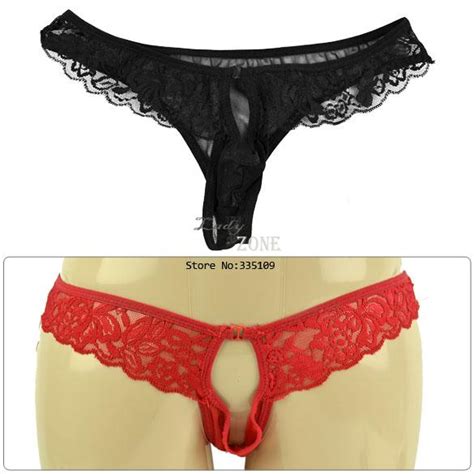New Sexy Men S Lace Pouch Open Front G String T Pants Thong Underwear Briefs 34 In G Strings