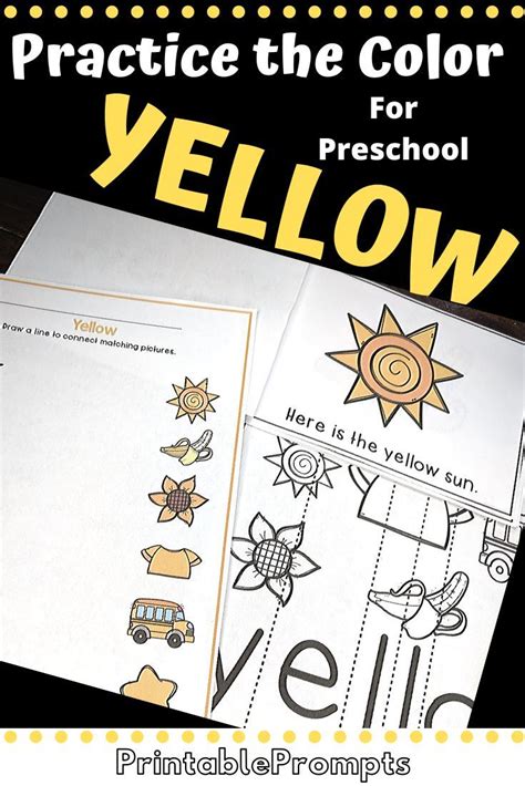 Color Yellow Activities Printable Teaching Resources Early Literacy