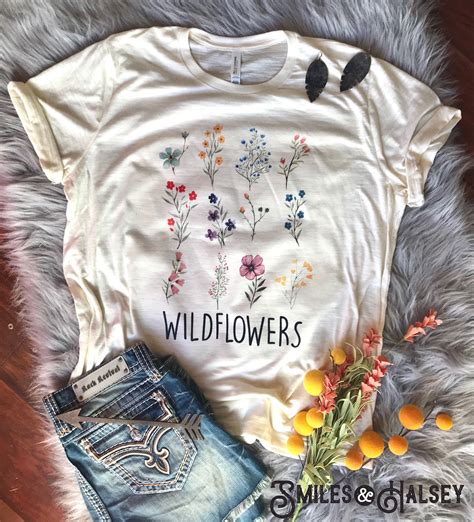 Flowers Graphic Tee Wildflowers Spring Bees Plant These Etsy Spring