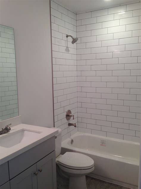 Looking for clever subway tile bathroom ideas? 4 x 12 subway tile shower (With images) | Shower tile ...