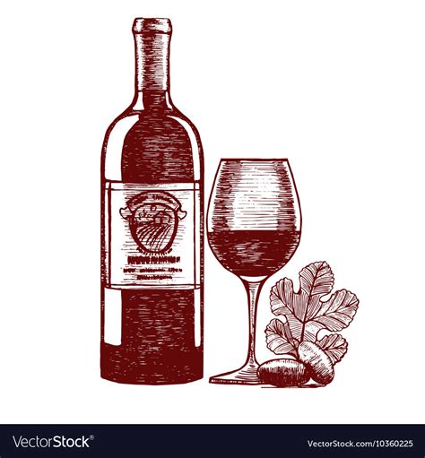 Wine Hand Draw Sketch Royalty Free Vector Image