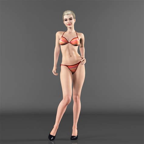 3d Realistic Female Girl Body