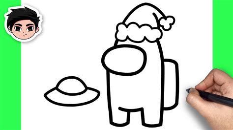 How To Draw Among Us Character With Christmas Hat Easy Step By Step