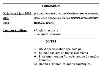 exemple de cv etudiant sans diplome