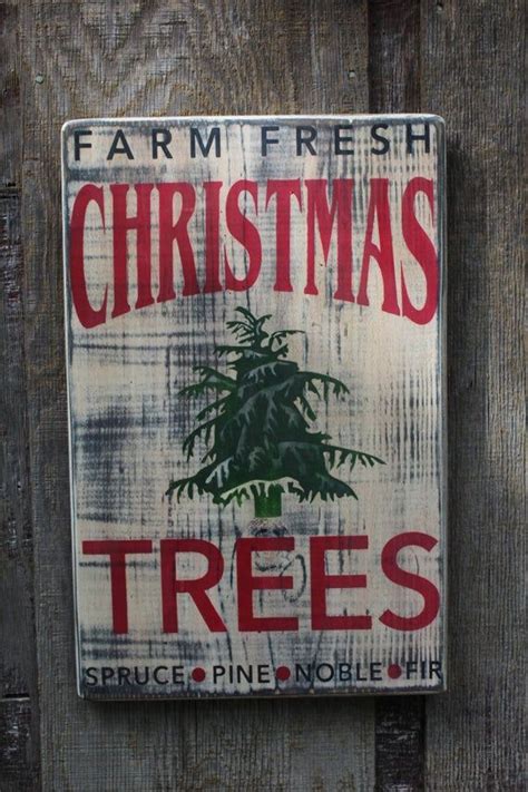 Farm Fresh Christmas Tree Wood Sign Pallet Sign Rustic Wood Etsy