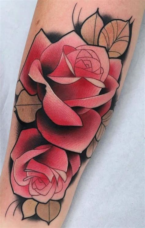 Neo Traditional Tattoo Roses