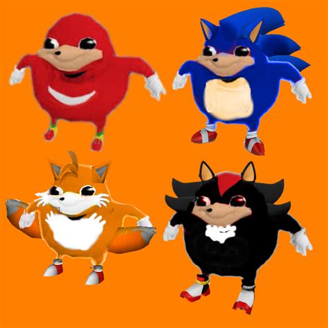 Ugandan Knuckles Sonic Tails And Shadow Ugandan Knuckles Cute