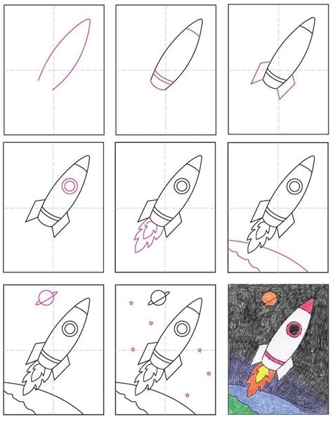 How To Draw Easy Rocket Step By Step Jesse Long