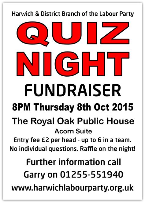 Quiz Night Fundraiser Harwich Branch