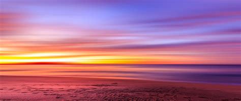 2560x1080 Footsteps At Beach Evening Sunset 2560x1080 Resolution Hd 4k