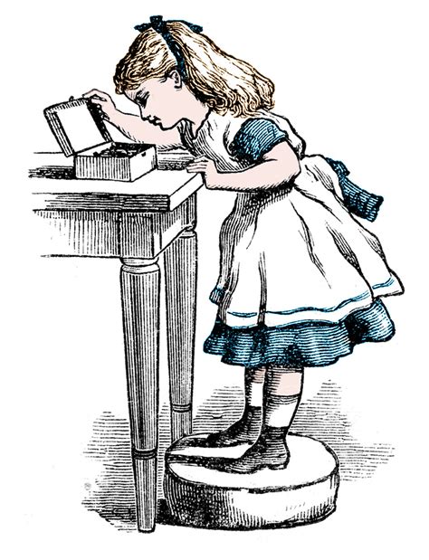 Everyone in wonderland frightened with her. Vintage Clip Art - Alice in Wonderland Look Alike - The ...