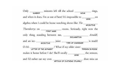 Free Printable Mad Libs Worksheets For Middle - Infoupdate.org