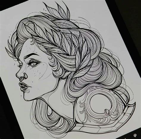 Female Tattoo Stencil