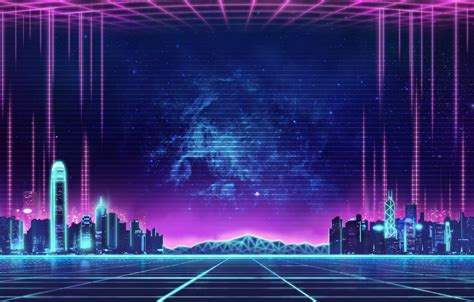 Wallpaper Music The City Background City 80s Neon 80s Synth For