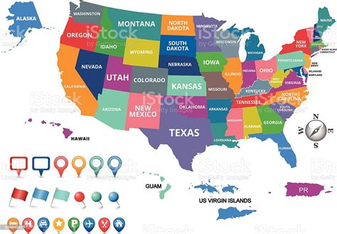 United States Of America Map Stock Illustration - Download Image Now - iStock