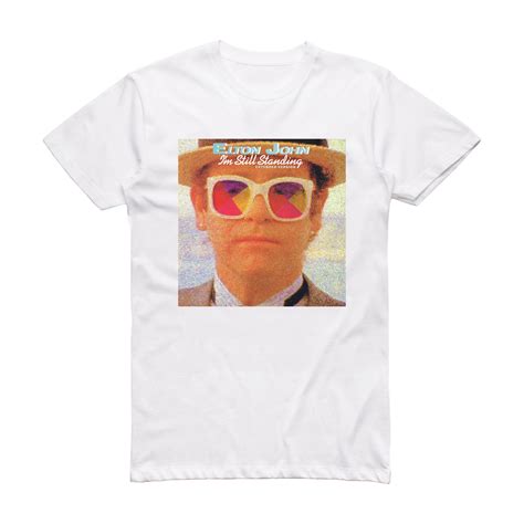 Elton John Im Still Standing Album Cover T Shirt White Album Cover T