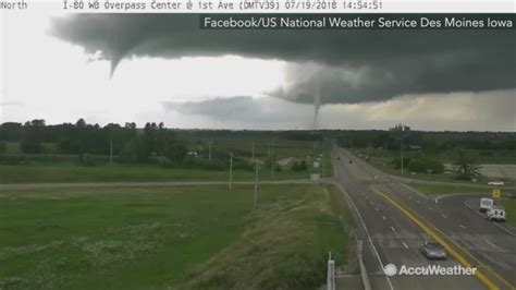 Iowa Traffic Camera Captures Two Tornadoes At The Same Time