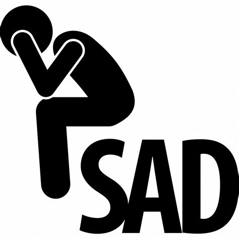 Depress Man People Sad Text Unhappy Word Icon Download On