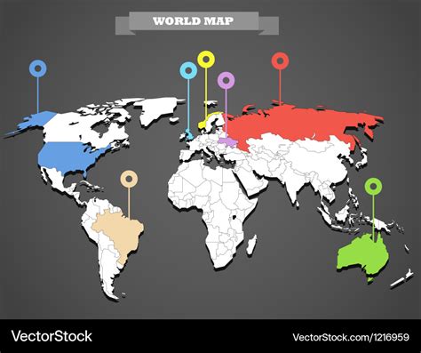 World Map Infographic Template Royalty Free Vector Image