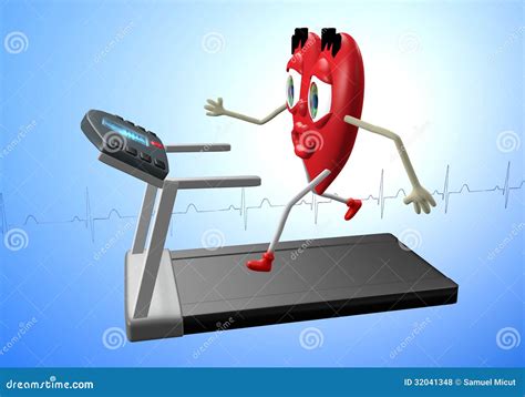 Heart Character On Treadmill Stock Illustration Illustration Of