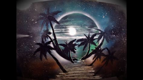 Alien Space Oasis cosmic Spray Paint Art - YouTube