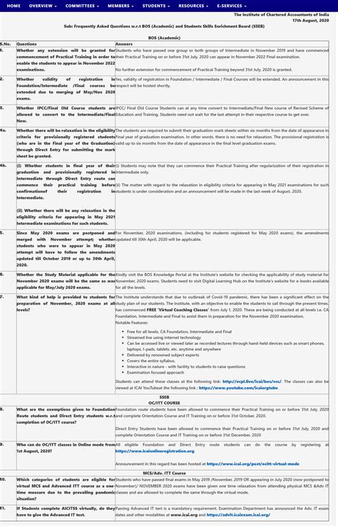 Bos knowledge portal for new scheme of education and training. ICAI- Frequently Asked Questions w.r.t BOS (Academic) and ...