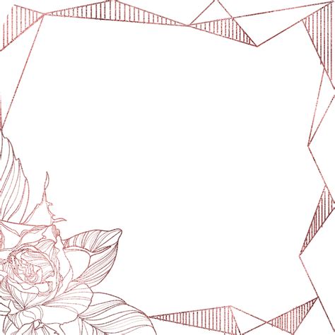 rose square rosegold frame glitter geometric triangle... png image