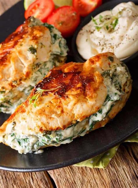 Pan Fried Spinach And Cream Cheese Stuffed Chicken Breasts Recipe The Kitchen Magpie