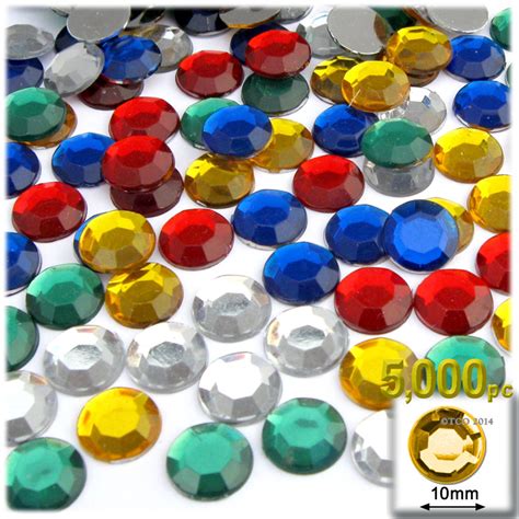 rhinestones flatback round 10mm 5 000 pc mixed colors crafts outlet
