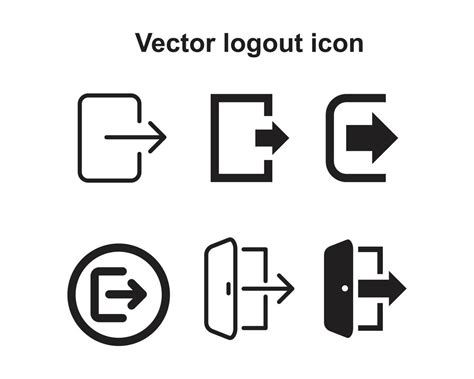 Vector Logout Icon Template Black Color Editable Log Out Icon Symbol