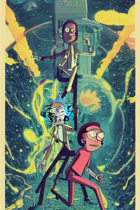 Rick And Morty Science Fiction Retro Cover High Stable Diffusion