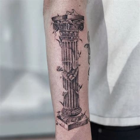 Greek Column Tattoo By Alyssa Vilella