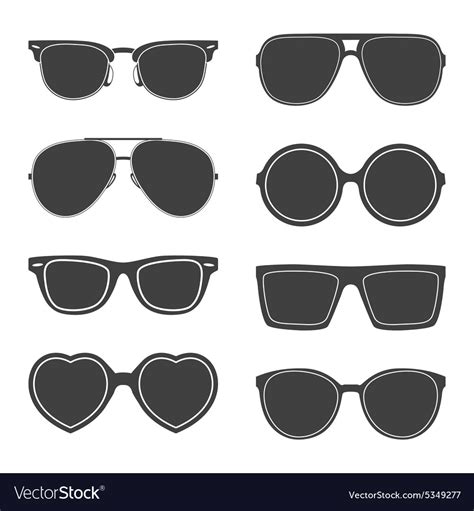 Set Of Sunglasses Silhouettes Royalty Free Vector Image