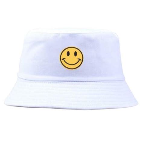 Yellow Smiley Face Bucket Hat White Ebay