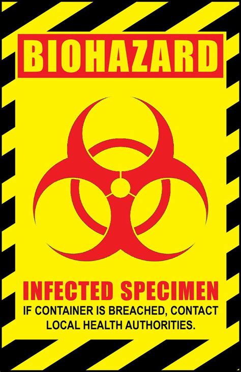 Propnomicon Biohazard Specimen Label Biohazard Symbol Zombie