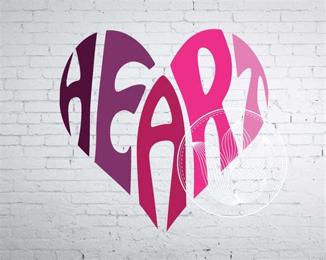 Heart Word Art Heart Svg Dxf Eps Png  Heart Logo Design Etsy