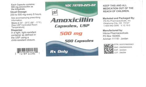 Label Amoxicillin Capsule Oral Indications Usage And Precautions