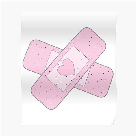 Cute Bandaid Clipart Pastel Pink Poster For Sale By Sunnycactusco