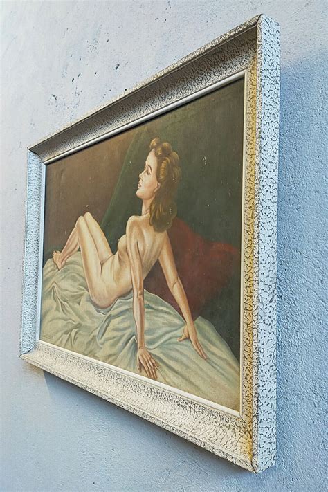 Tableau huile sur toile Nu féminin signé R Berquand