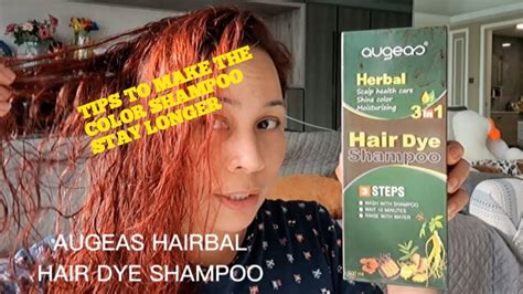 Augeas Herbal Hair Dye Shampoo Part 2 Red Wine Color Reviews Youtube