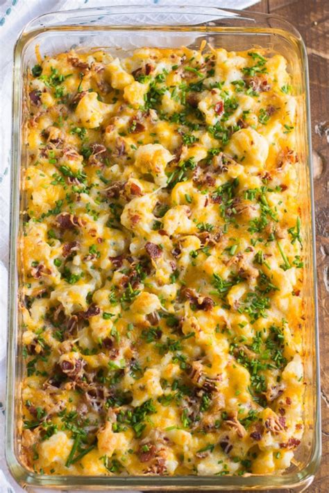 Cook 5 minutes then add broth, and bring to a boil. Low Carb Keto Loaded Cauliflower Casserole - Food Dinner Recipes #friendsgivingrecipesappetizers ...