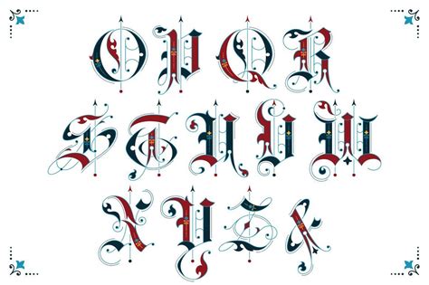 Gothic Ornamental Alphabet Graffiti Lettering Fonts Lettering Fonts
