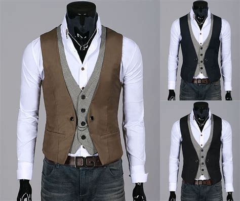 With your next event closely approaching, make sure to complete your look with a stylish formal vest. korea_top mens formal vest for men casual double layered ...