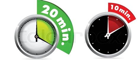 Set a timer for 21 minutes. Set of 10 and 20 minutes timer Vector illustration | Stock ...